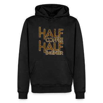 Half Coffee Half Engineer 3 - Men’s Premium Organic Hoodie - black - Front - Nico (187cm)