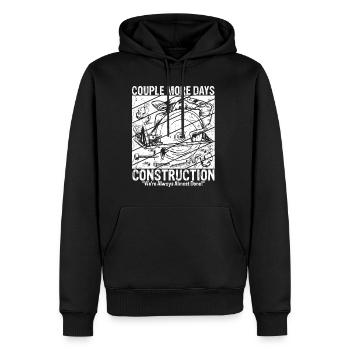 Quelques jours de plus de construction, nous sommes toujours presque - Sweat à capuche Premium bio Homme - noir - Devant - Nico (187cm)