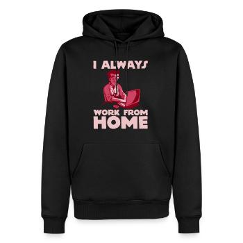 I Always Work From Home 2 - Männer Premium Bio Hoodie - Schwarz - Vorne - Nico (187cm)