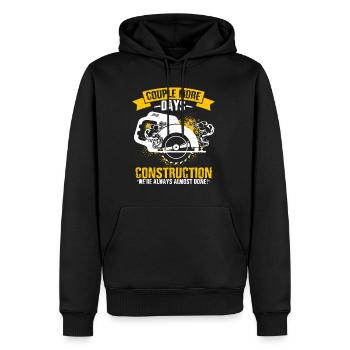 Quelques jours de plus de construction, nous sommes toujours presque - Sweat à capuche Premium bio Homme - noir - Devant - Nico (187cm)