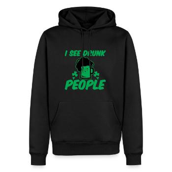 I See Drunk People 2 - Männer Premium Bio Hoodie - Schwarz - Vorne - Nico (187cm)