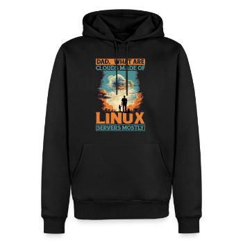 What Are Clouds Made Of, Linux Servers Mostly 12 - Männer Premium Bio Hoodie - Schwarz - Vorne - Nico (187cm)