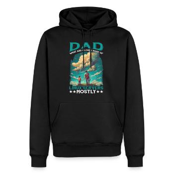 What Are Clouds Made Of, Linux Servers Mostly 11 - Männer Premium Bio Hoodie - Schwarz - Vorne - Nico (187cm)