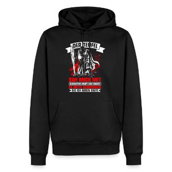 Der Teufel Sah Mich Mit Gesenktem Haupt Bis Ich Am - Männer Premium Bio Hoodie - Schwarz - Vorne - Nico (187cm)