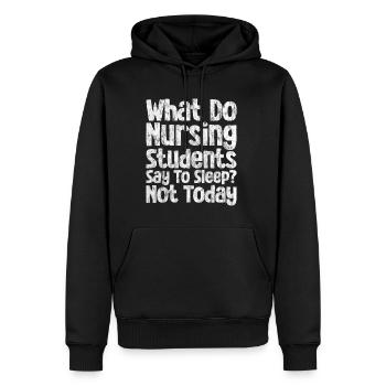 Que disent les étudiants en soins infirmiers au sommeil, pas aujourd’hui 3 - Sweat à capuche Premium bio Homme - noir - Devant - Nico (187cm)