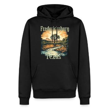 Chêne sur la rivière Barons Creek à Fredericksburg, Tex - Sweat à capuche Premium bio Homme - noir - Devant - Nico (187cm)