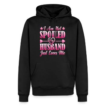 I Am Not Spoiled, My Husband Just Loves Me 2 - Männer Premium Bio Hoodie - Schwarz - Vorne - Nico (187cm)