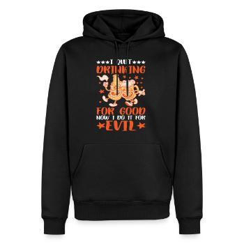 J’arrête de boire pour de bon, maintenant je le fais pour le mal 3 - Sweat à capuche Premium bio Homme - noir - Devant - Nico (187cm)