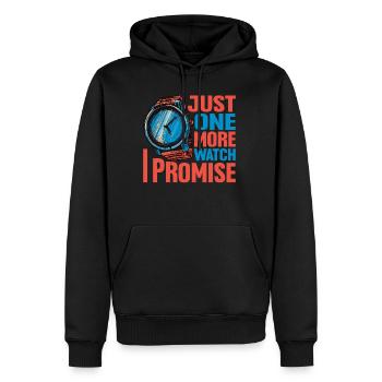 Just One More Watch I Promise - Männer Premium Bio Hoodie - Schwarz - Vorne - Nico (187cm)