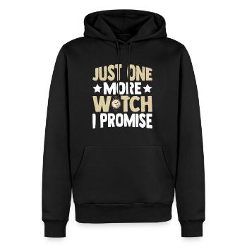 Just One More Watch I Promise 3 - Männer Premium Bio Hoodie - Schwarz - Vorne - Nico (187cm)
