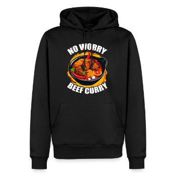 No Worry Beef Curry 5 - Männer Premium Bio Hoodie - Schwarz - Vorne - Nico (187cm)
