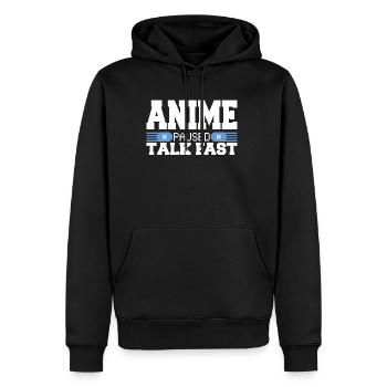 Anime mis en pause Talk Fast Anime Lovers - Sweat à capuche Premium bio Homme - noir - Devant - Nico (187cm)
