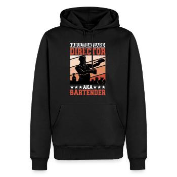 Directeur de garderie pour adultes alias Barman 2 - Sweat à capuche Premium bio Homme - noir - Devant - Nico (187cm)