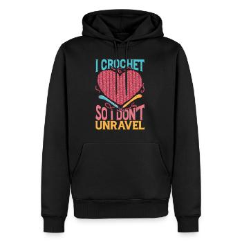 I Crochet So I Don't Unravel - Männer Premium Bio Hoodie - Schwarz - Vorne - Nico (187cm)
