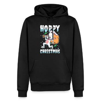 Noël houblonné - Sweat à capuche Premium bio Homme - noir - Devant - Nico (187cm)