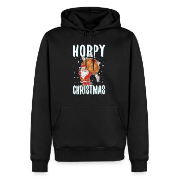 Noël houblonné - Sweat à capuche Premium bio Homme - noir - Devant - Nico (187cm)