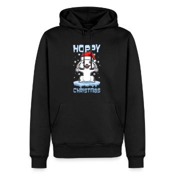 Noël houblonné - Sweat à capuche Premium bio Homme - noir - Devant - Nico (187cm)