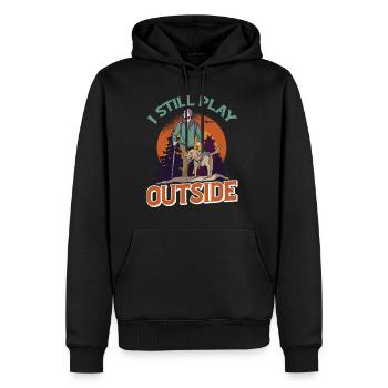 Je joue toujours à l’extérieur 2 - Sweat à capuche Premium bio Homme - noir - Devant - Nico (187cm)