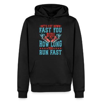 Ce n’est pas la vitesse à laquelle vous courez - Sweat à capuche Premium bio Homme - noir - Devant - Nico (187cm)