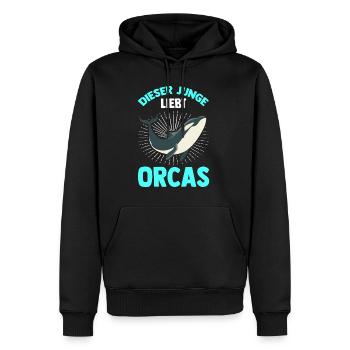 Dieser Junge Liebt Orcas Orcas Wal Orca Schützen M - Männer Premium Bio Hoodie - Schwarz - Vorne - Nico (187cm)