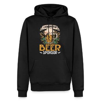 À la recherche d’un sponsor de bière 2 - Sweat à capuche Premium bio Homme - noir - Devant - Nico (187cm)