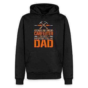 Certaines personnes m’appellent un charpentier 3 - Sweat à capuche Premium bio Homme - noir - Devant - Nico (187cm)