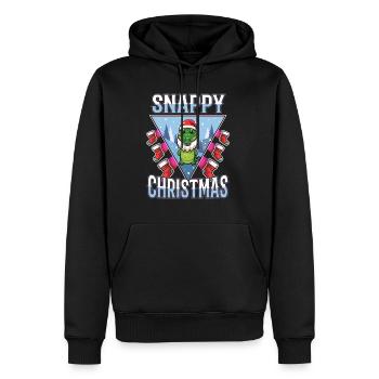 Noël vif - Sweat à capuche Premium bio Homme - noir - Devant - Nico (187cm)