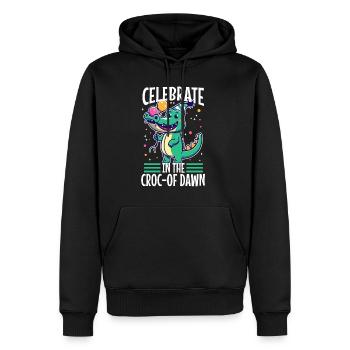 Faites la fête jusqu’à l’aube - Sweat à capuche Premium bio Homme - noir - Devant - Nico (187cm)