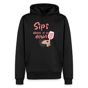 Gorgées sur le point de descendre 4 - Sweat à capuche Premium bio Homme - noir - Devant - Nico (187cm)