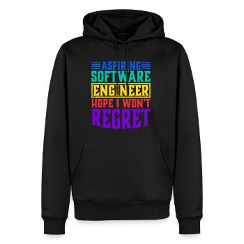 Aspiring Software Engineer, Hope I Won't Regret - Men’s Premium Organic Hoodie - black - Front - Nico (187cm)