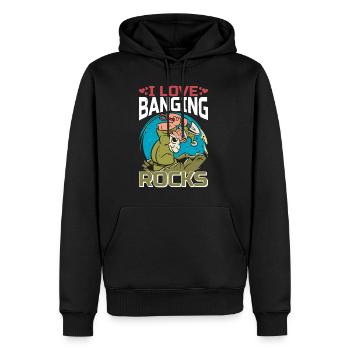 I Love Banging Rocks 2 - Männer Premium Bio Hoodie - Schwarz - Vorne - Nico (187cm)