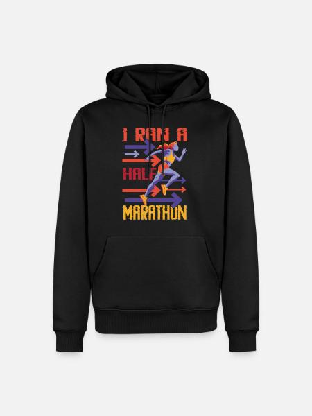 I Ran A Half Marathon - Men’s Premium Organic Hoodie - black