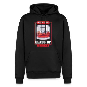 I Need a Huge Glass of Whiskey Lover - Männer Premium Bio Hoodie - Schwarz - Vorne - Nico (187cm)