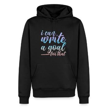 Je peux écrire un objectif pour ce 2 - Sweat à capuche Premium bio Homme - noir - Devant - Nico (187cm)