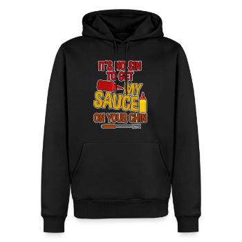 It's No Sin To Get My Sauce On Your Chin 2 - Männer Premium Bio Hoodie - Schwarz - Vorne - Nico (187cm)