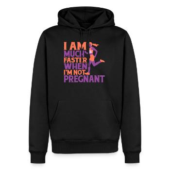 Je suis beaucoup plus rapide quand je ne suis pas enceinte 6 - Sweat à capuche Premium bio Homme - noir - Devant - Nico (187cm)