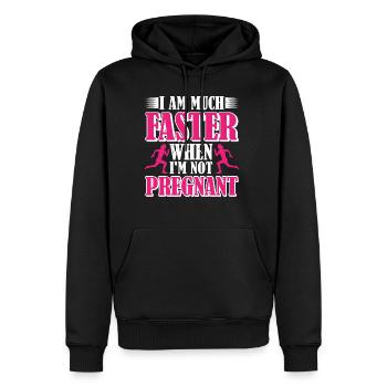 I Am Much Faster When I'm Not Pregnant 5 - Men’s Premium Organic Hoodie - black - Front - Nico (187cm)