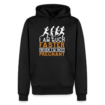 I Am Much Faster When I'm Not Pregnant 7 - Men’s Premium Organic Hoodie - black - Front - Nico (187cm)
