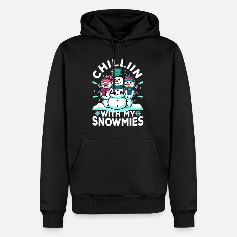 Détendez-vous avec mes Snowmies - Sweat à capuche Premium bio Homme - noir