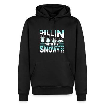 Détendez-vous avec mes Snowmies - Sweat à capuche Premium bio Homme - noir - Devant - Nico (187cm)