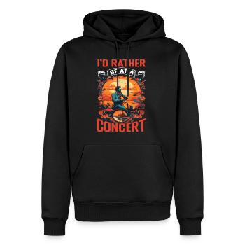 Je préfère être à un concert 10 - Sweat à capuche Premium bio Homme - noir - Devant - Nico (187cm)