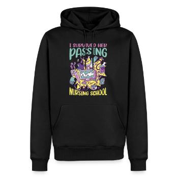 I Survived Her Passing Nursing School 26 - Men’s Premium Organic Hoodie - black - Front - Nico (187cm)