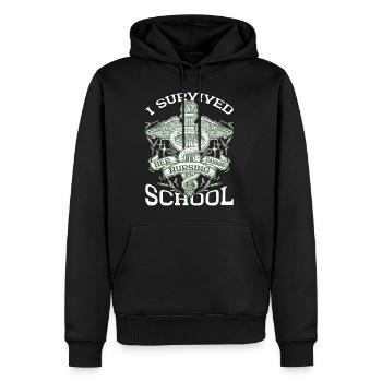 I Survived Her Passing Nursing School 28 - Men’s Premium Organic Hoodie - black - Front - Nico (187cm)