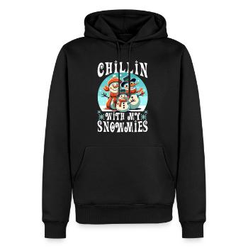Détendez-vous avec mes Snowmies - Sweat à capuche Premium bio Homme - noir - Devant - Nico (187cm)