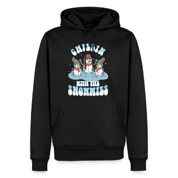 Chillin with my Snowmies - Männer Premium Bio Hoodie - Schwarz - Vorne - Nico (187cm)