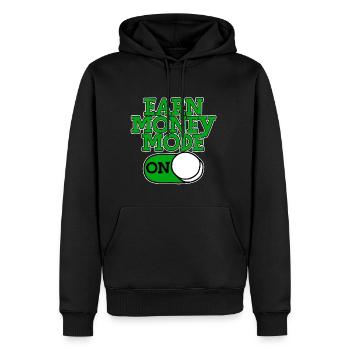 Mode Gagner de l’argent sur 4 - Sweat à capuche Premium bio Homme - noir - Devant - Nico (187cm)