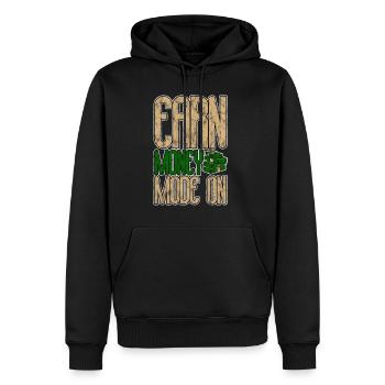 Mode Gagner de l’argent sur 3 - Sweat à capuche Premium bio Homme - noir - Devant - Nico (187cm)