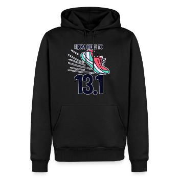D’ici à 13.1 2 - Sweat à capuche Premium bio Homme - noir - Devant - Nico (187cm)