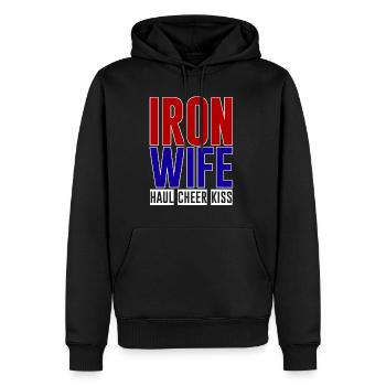 Ironwife, Haul Cheer Baiser 2 - Sweat à capuche Premium bio Homme - noir - Devant - Nico (187cm)