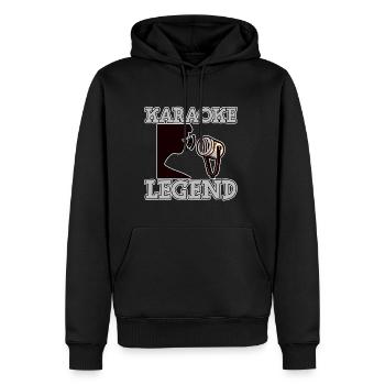 Légende du karaoké 4 - Sweat à capuche Premium bio Homme - noir - Devant - Nico (187cm)